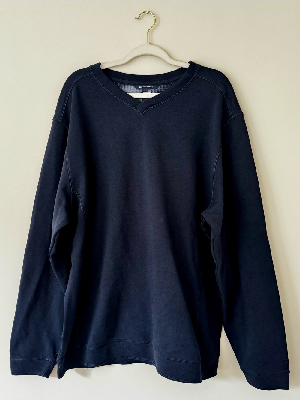 NWOT Cutter & Buck Pima Cotton V Neck Pullover Sweater, Navy Blue – Size XXL